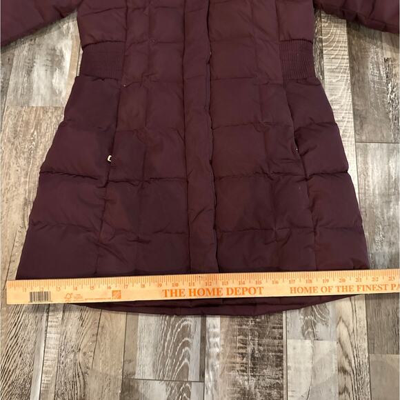Cole Haan Signature Hooded Down Puffer Coat Small Merlot Baffle-Box Quilted - Picture 16 of 16